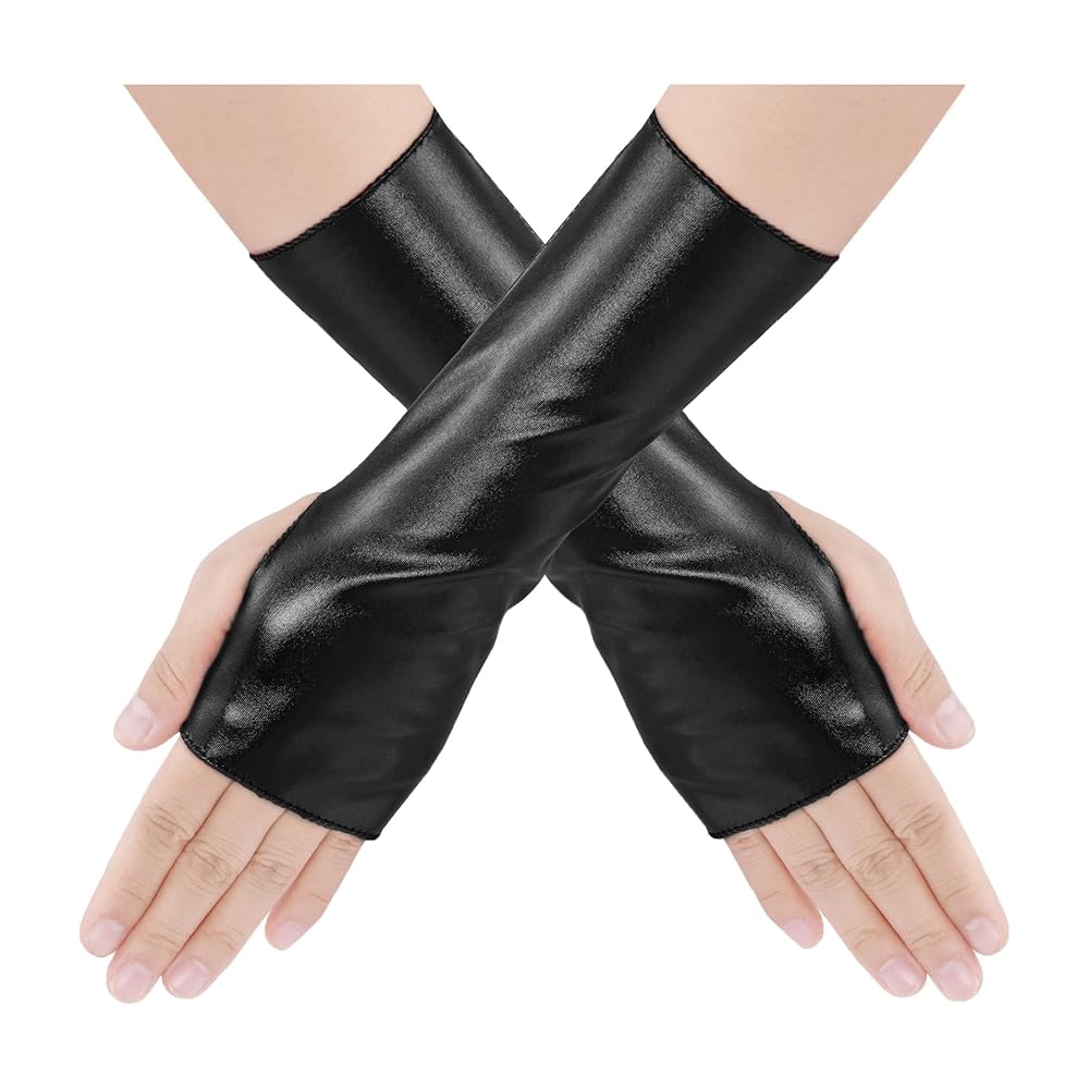 Amazon.com: obmwang Shiny Metallic Fingerless Gloves